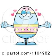 Cartoon Of A Loving Easter Egg Mascot Royalty Free Vector Clipart
