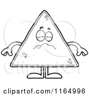 Cartoon Clipart Of A Sick Tortilla Chip Mascot Vector Outlined Coloring Page
