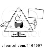 Poster, Art Print Of Black And White Tortilla Chip Mascot Holding A Sign