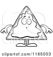 Cartoon Clipart Of A Surprised Nacho Mascot Vector Outlined Coloring Page