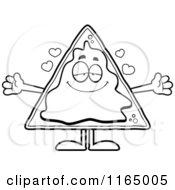 Cartoon Clipart Of A Loving Nacho Mascot Vector Outlined Coloring Page