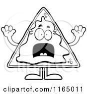 Cartoon Clipart Of A Scared Nacho Mascot Vector Outlined Coloring Page by Cory Thoman