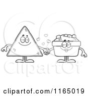 Poster, Art Print Of Black And White Tortilla Chip Holding Hands With Salsa