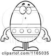 Cartoon Clipart Of A Surprised Easter Egg Mascot Vector Outlined Coloring Page