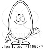 Cartoon Clipart Of A Waving Seed Mascot Vector Outlined Coloring Page
