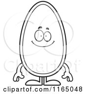 Cartoon Clipart Of A Happy Seed Mascot Vector Outlined Coloring Page by Cory Thoman