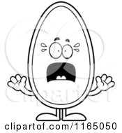 Cartoon Clipart Of A Scared Seed Mascot Vector Outlined Coloring Page by Cory Thoman