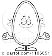 Cartoon Clipart Of A Loving Seed Mascot Vector Outlined Coloring Page by Cory Thoman