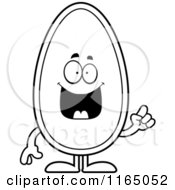 Cartoon Clipart Of A Seed Mascot With An Idea Vector Outlined Coloring Page