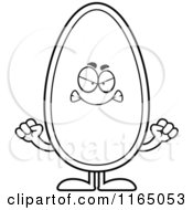 Cartoon Clipart Of A Mad Seed Mascot Vector Outlined Coloring Page by Cory Thoman