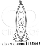 Cartoon Clipart Of A Depressed Pea Pod Mascot Vector Outlined Coloring Page by Cory Thoman