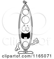 Poster, Art Print Of Black And White Pea Pod Mascot With An Idea