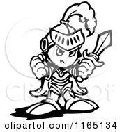 Poster, Art Print Of Black And White Tough Knight Holding Up A Fist And A Sword