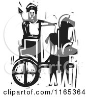 Prince In A Chariot Black And White Woodcut