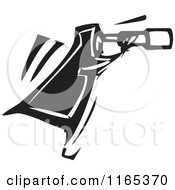 Clipart Of An Astronomer Black And White Woodcut Royalty Free Vector Illustration