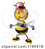 Clipart Of A 3d Bee Mascot Wearing A Hat And Dancing Royalty Free CGI Illustration