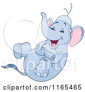 Poster, Art Print Of Elephant Rolling Around And Laughing