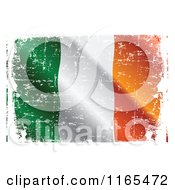 Clipart Of A Grungy Distressed Irish Flag Royalty Free Vector Illustration