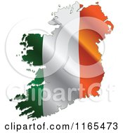 Poster, Art Print Of Shiny Irish Flag Map