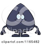 Cartoon Of A Happy Spade Card Suit Mascot Royalty Free Vector Clipart by Cory Thoman
