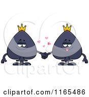 Cartoon Of Spade Couple Card Suit Mascots Holding Hands Royalty Free Vector Clipart by Cory Thoman