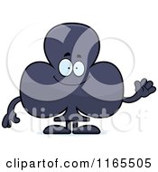 Cartoon Of A Waving Club Card Suit Mascot Royalty Free Vector Clipart by Cory Thoman