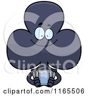 Cartoon Of A Club Card Suit Mascot Holding Cards Royalty Free Vector Clipart by Cory Thoman