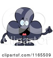 Cartoon Of A Club Card Suit Mascot With An Idea Royalty Free Vector Clipart by Cory Thoman