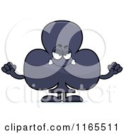 Cartoon Of A Mad Club Card Suit Mascot Royalty Free Vector Clipart by Cory Thoman