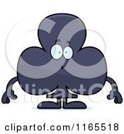 Cartoon Of A Surprised Club Card Suit Mascot Royalty Free Vector Clipart by Cory Thoman