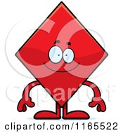 Cartoon Of A Happy Diamond Card Suit Mascot Royalty Free Vector Clipart