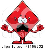 Poster, Art Print Of Scared Diamond Card Suit Mascot