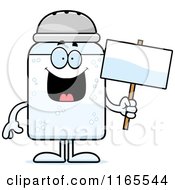 Salt Shaker Mascot Holding A Sign