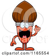 Cartoon Of A Paintbrush Mascot With An Idea Royalty Free Vector Clipart by Cory Thoman