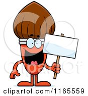 Poster, Art Print Of Paintbrush Mascot Holding A Sign