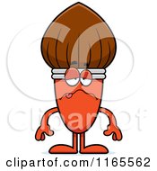 Cartoon Of A Sick Paintbrush Mascot Royalty Free Vector Clipart