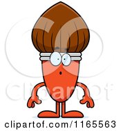 Cartoon Of A Surprised Paintbrush Mascot Royalty Free Vector Clipart by Cory Thoman