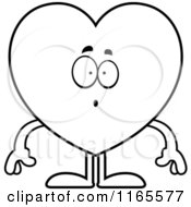 Poster, Art Print Of Black And White Surprised Heart Card Suit Mascot
