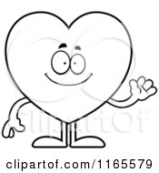 Poster, Art Print Of Black And White Waving Heart Card Suit Mascot