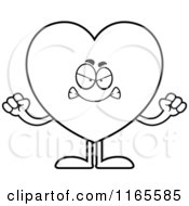 Poster, Art Print Of Black And White Mad Heart Card Suit Mascot
