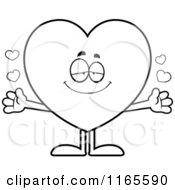 Poster, Art Print Of Black And White Loving Heart Card Suit Mascot