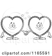 Poster, Art Print Of Black And White Doily Hearts Holding Hands