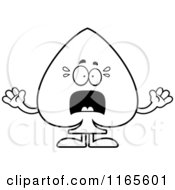 Poster, Art Print Of Black And White Scared Spade Card Suit Mascot