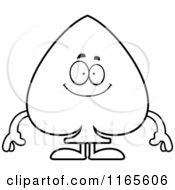 Cartoon Clipart Of A Happy Spade Card Suit Mascot Vector Outlined Coloring Page by Cory Thoman