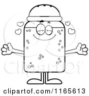 Cartoon Clipart Of A Loving Salt Shaker Mascot Vector Outlined Coloring Page