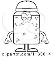Cartoon Clipart Of A Sick Salt Shaker Mascot Vector Outlined Coloring Page