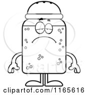 Cartoon Clipart Of A Depressed Salt Shaker Mascot Vector Outlined Coloring Page