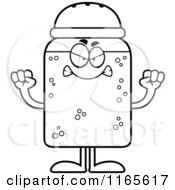Cartoon Clipart Of A Mad Salt Shaker Mascot Vector Outlined Coloring Page