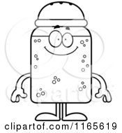 Cartoon Clipart Of A Happy Salt Shaker Mascot Vector Outlined Coloring Page