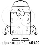 Cartoon Clipart Of A Surprised Salt Shaker Mascot Vector Outlined Coloring Page